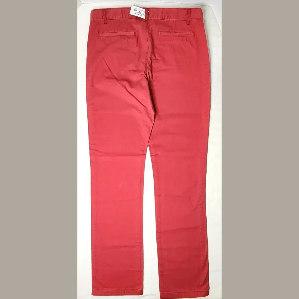 The Children's Place Boys Red Chino Pants Size 18 NWT Adjustable Waist